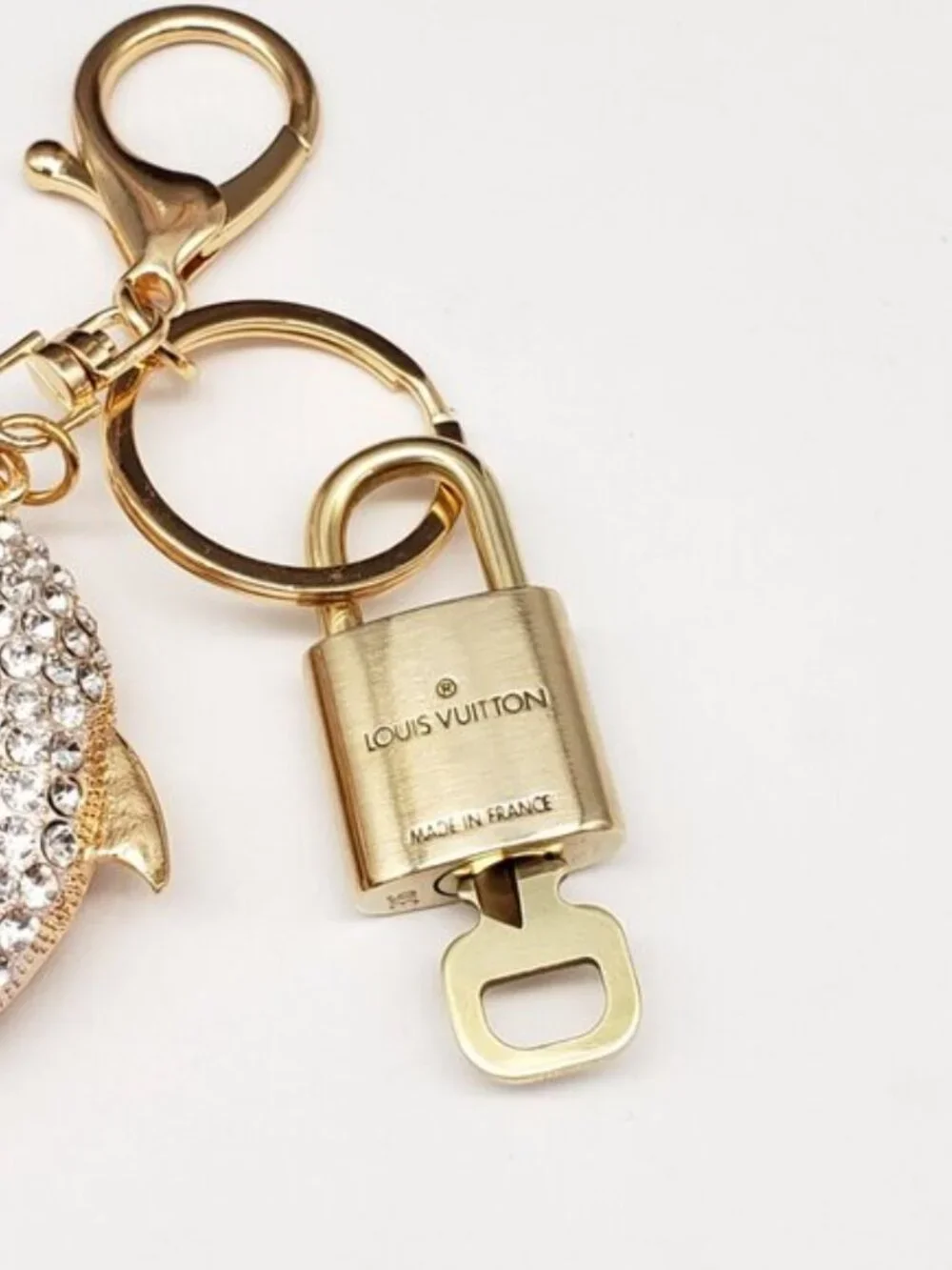 Authentic Louis Vuitton Lock & Key Gold ✨ Unbranded Dolphin Bag Charm LV